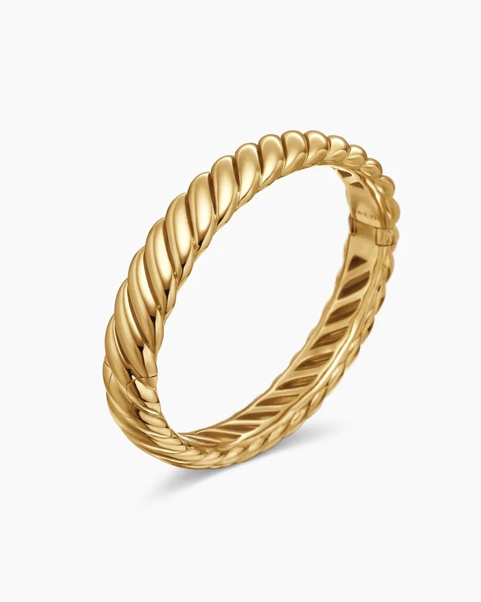 Sculpted Cable Bracelet In 18K Yellow Gold 10mm Women David Yurman Bangle Sculpted Cable Bracelet In 18K Yellow Gold 10mm Women David Yurman Bangle