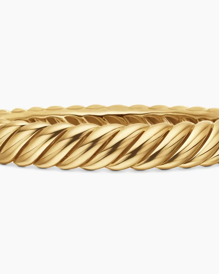 Sculpted Cable Bracelet In 18K Yellow Gold 10mm Women David Yurman Bangle Sculpted Cable Bracelet In 18K Yellow Gold 10mm Women David Yurman Bangle