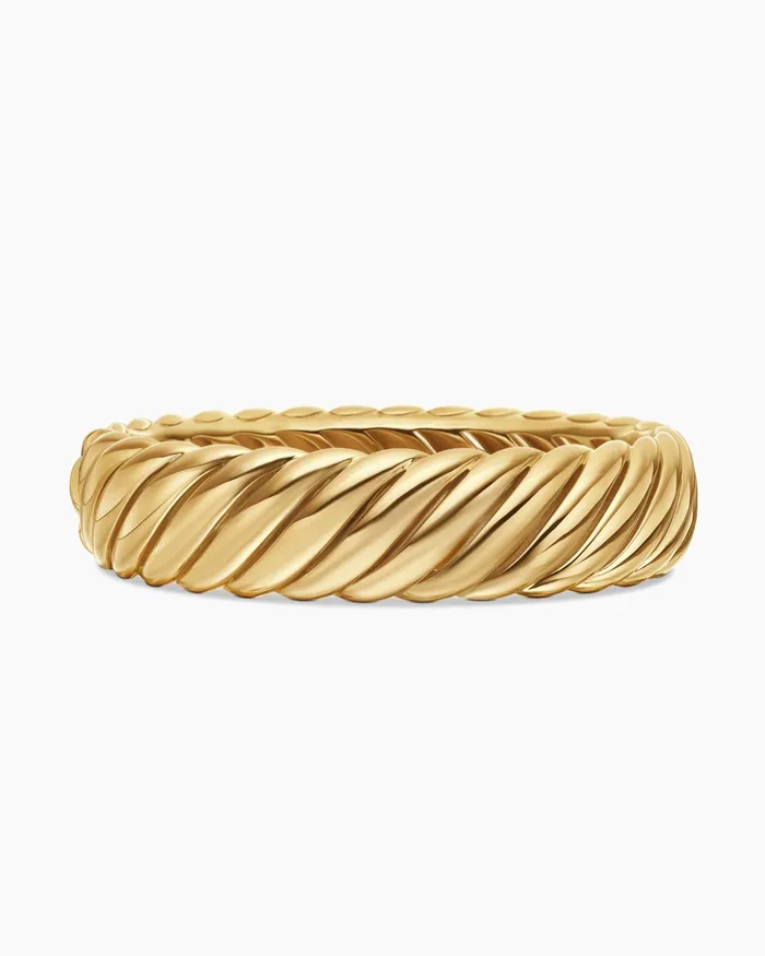 Sculpted Cable Bracelet In 18K Yellow Gold 17mm Women David Yurman Bangle