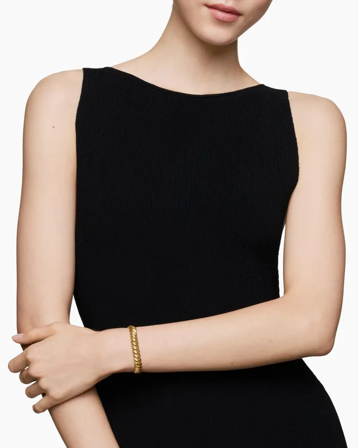 Sculpted Cable Bracelet In 18K Yellow Gold 85mm Women David Yurman Bangle Sculpted Cable Bracelet In 18K Yellow Gold 85mm Women David Yurman Bangle