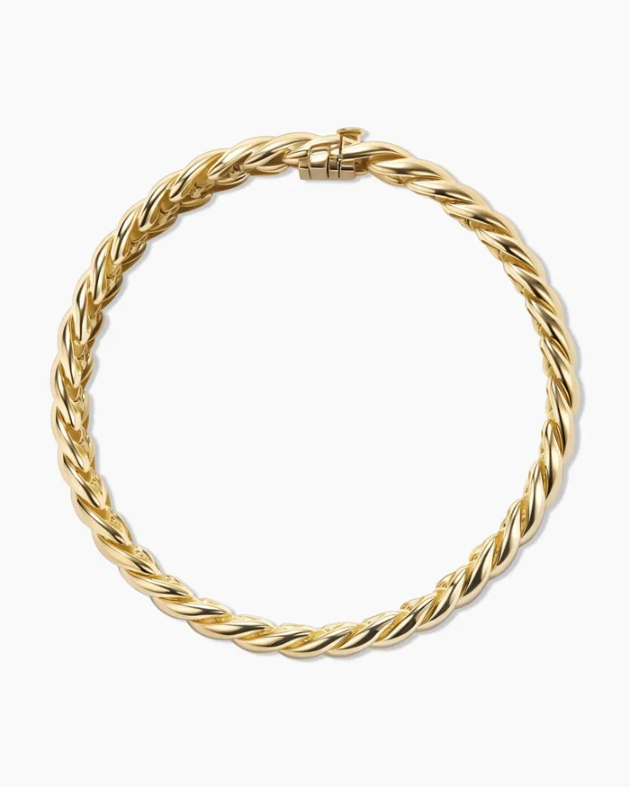 Sculpted Cable Bracelet In 18K Yellow Gold 85mm Women David Yurman Bangle Sculpted Cable Bracelet In 18K Yellow Gold 85mm Women David Yurman Bangle