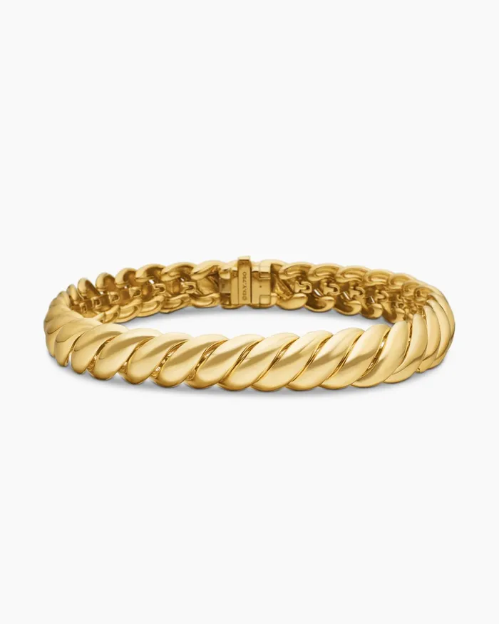Sculpted Cable Bracelet In 18K Yellow Gold 85mm Women David Yurman Bangle Sculpted Cable Bracelet In 18K Yellow Gold 85mm Women David Yurman Bangle