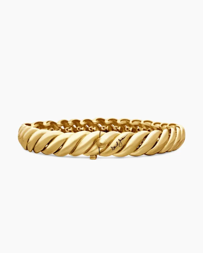 Sculpted Cable Bracelet In 18K Yellow Gold 85mm Women David Yurman Bangle Sculpted Cable Bracelet In 18K Yellow Gold 85mm Women David Yurman Bangle