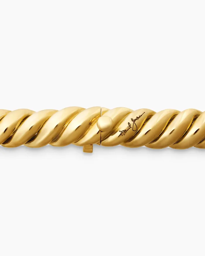 Sculpted Cable Bracelet In 18K Yellow Gold 85mm Women David Yurman Bangle Sculpted Cable Bracelet In 18K Yellow Gold 85mm Women David Yurman Bangle