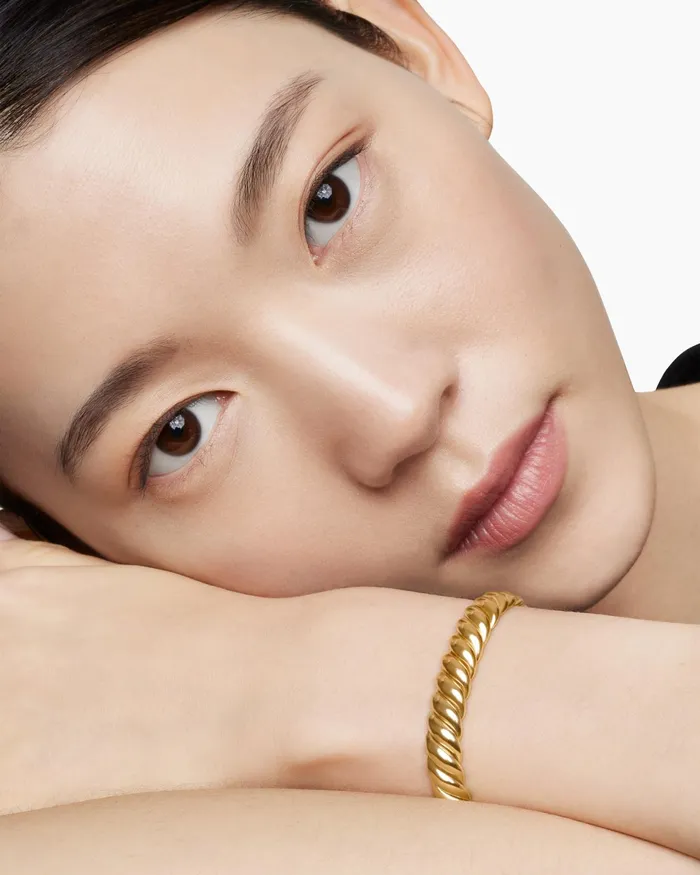 Sculpted Cable Bracelet In 18K Yellow Gold 85mm Women David Yurman Bangle Sculpted Cable Bracelet In 18K Yellow Gold 85mm Women David Yurman Bangle