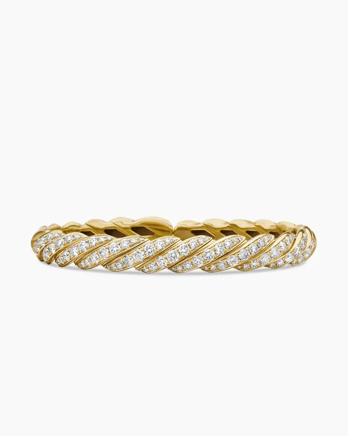 Sculpted Cable Flex Bracelet In 18K Yellow Gold 75mm Women David Yurman Bangle Sculpted Cable Flex Bracelet In 18K Yellow Gold 75mm Women David Yurman Bangle
