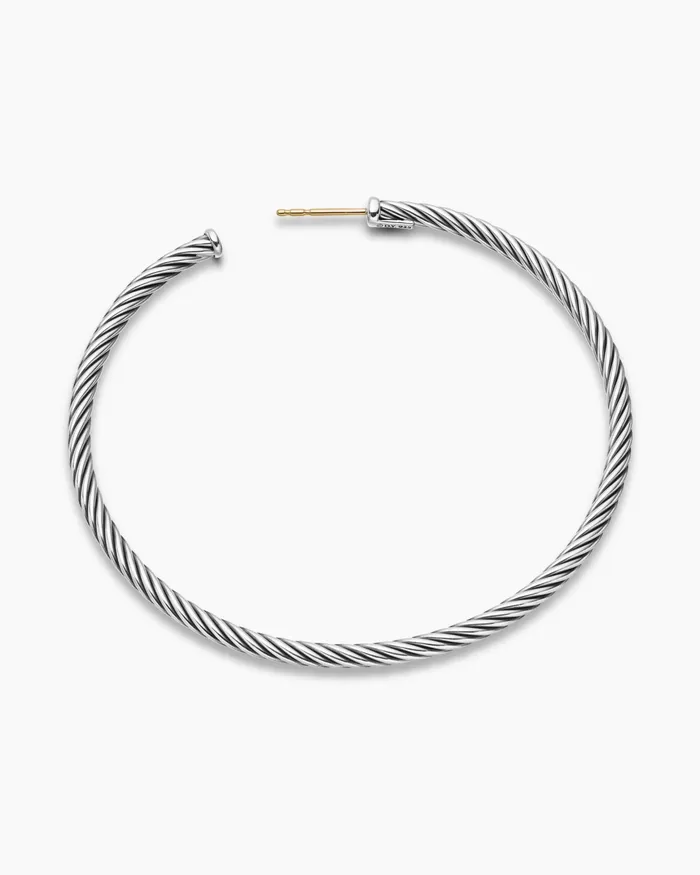 Sculpted Cable Hoop Earrings In Sterling Silver 25in Women David Yurman Hoop Sculpted Cable Hoop Earrings In Sterling Silver 25in Women David Yurman Hoop