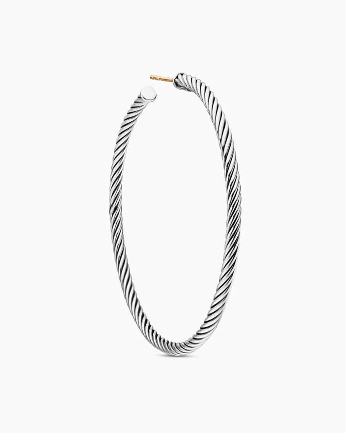Sculpted Cable Hoop Earrings In Sterling Silver 25in Women David Yurman Hoop Sculpted Cable Hoop Earrings In Sterling Silver 25in Women David Yurman Hoop