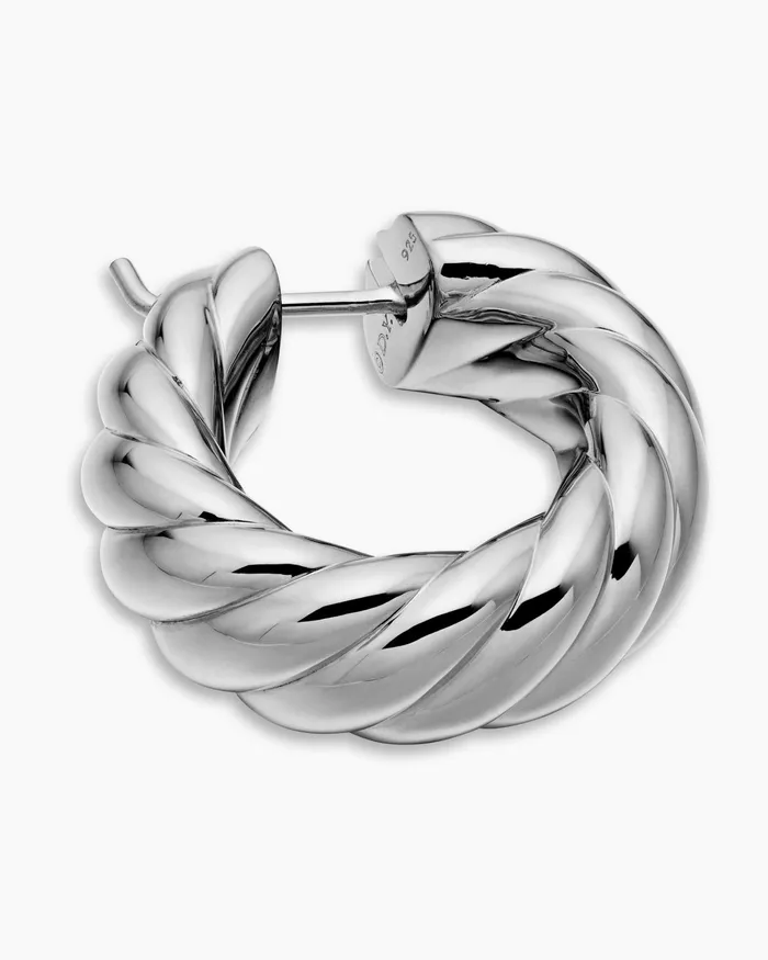 Sculpted Cable Hoop Earrings In Sterling Silver 25mm Women David Yurman Hoop Sculpted Cable Hoop Earrings In Sterling Silver 25mm Women David Yurman Hoop