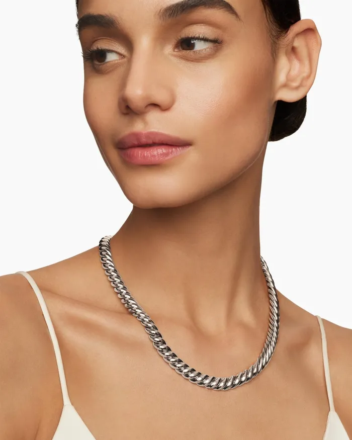 Sculpted Cable Necklace In Sterling Silver 85mm Women David Yurman Statement Sculpted Cable Necklace In Sterling Silver 85mm Women David Yurman Statement