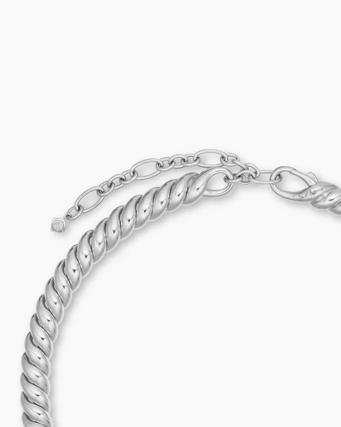 Sculpted Cable Necklace In Sterling Silver 85mm Women David Yurman Statement Sculpted Cable Necklace In Sterling Silver 85mm Women David Yurman Statement