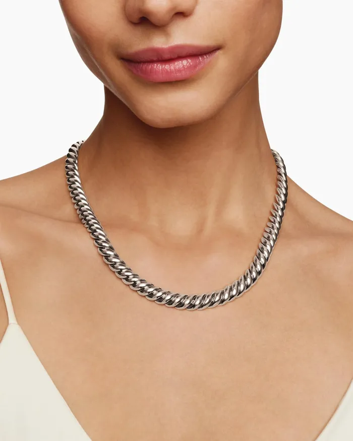 Sculpted Cable Necklace In Sterling Silver 85mm Women David Yurman Statement Sculpted Cable Necklace In Sterling Silver 85mm Women David Yurman Statement