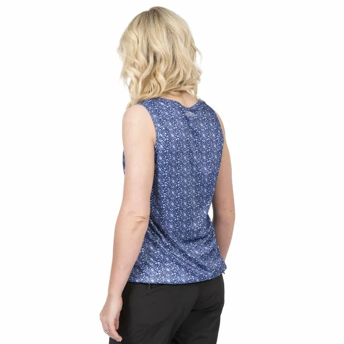 Seeley Sleeveless Active TShirt Airforce Blue Print Women Trespass Gym and Sports Tops Seeley Sleeveless Active TShirt Airforce Blue Print Women Trespass Gym and Sports Tops