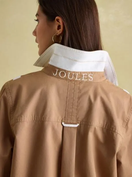 Shirts and Blouses Women Joules Tan Brown Cotton Deck Shirt