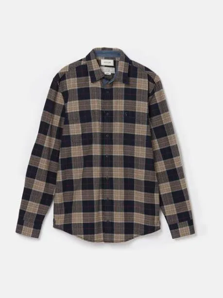 Shirts Men Joules Navy Blue Soft Brushed Cotton Check Shirt