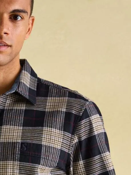 Shirts Men Joules Navy Blue Soft Brushed Cotton Check Shirt