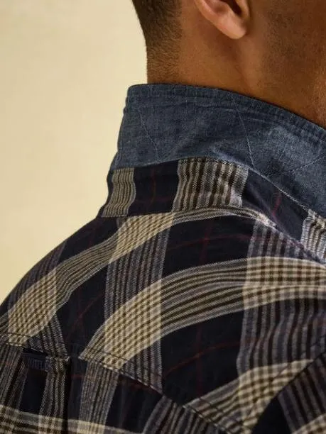 Shirts Men Joules Navy Blue Soft Brushed Cotton Check Shirt
