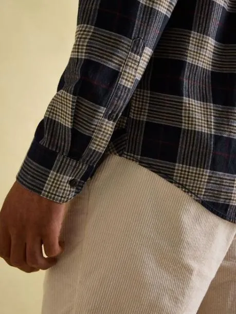 Shirts Men Joules Navy Blue Soft Brushed Cotton Check Shirt