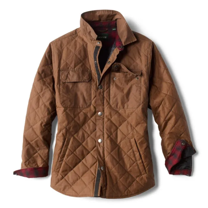 Shirts Men Orvis Bethel Waxed Cotton Shirt Jacket Dark Vicuna
