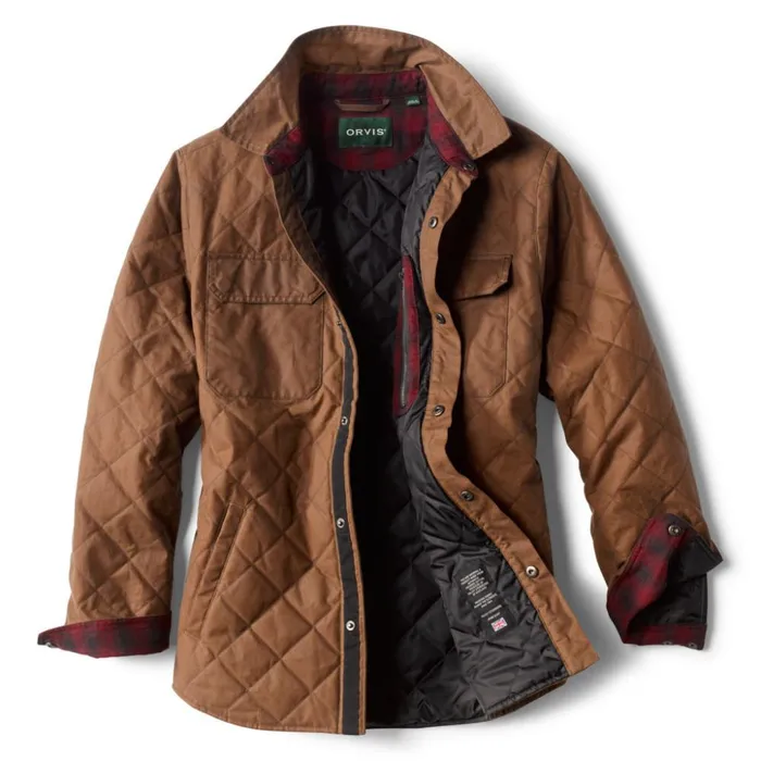 Shirts Men Orvis Bethel Waxed Cotton Shirt Jacket Dark Vicuna