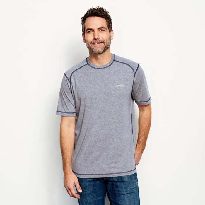 Shirts Men Orvis Drirelease ShortSleeved Crew Light Gray