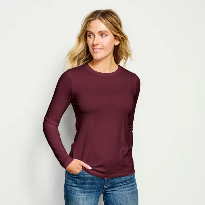 Shirts Women Orvis Perfect True Crew LongSleeved Tee Port