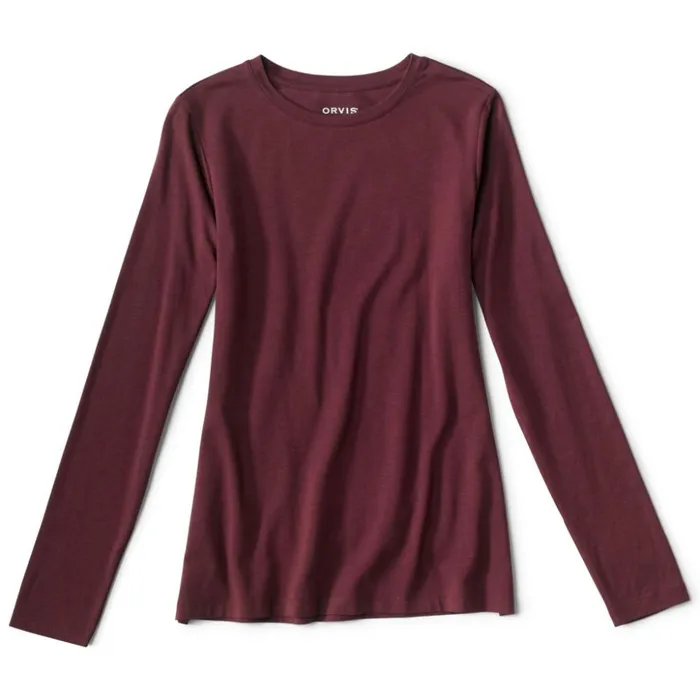 Shirts Women Orvis Perfect True Crew LongSleeved Tee Port