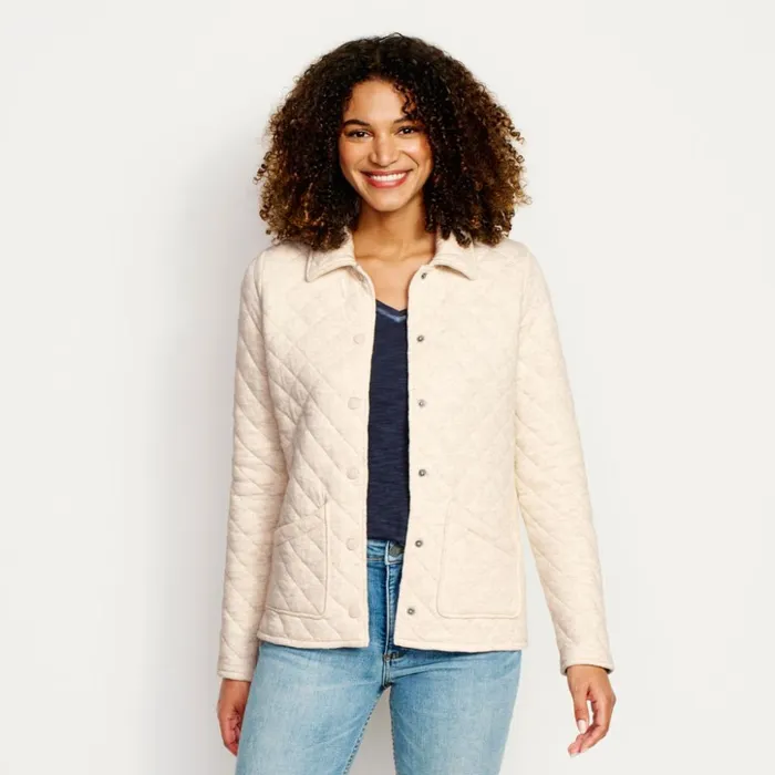 Shirts Women Orvis Quilted Sweatshirt Shirt Jacket Oatmeal Heather