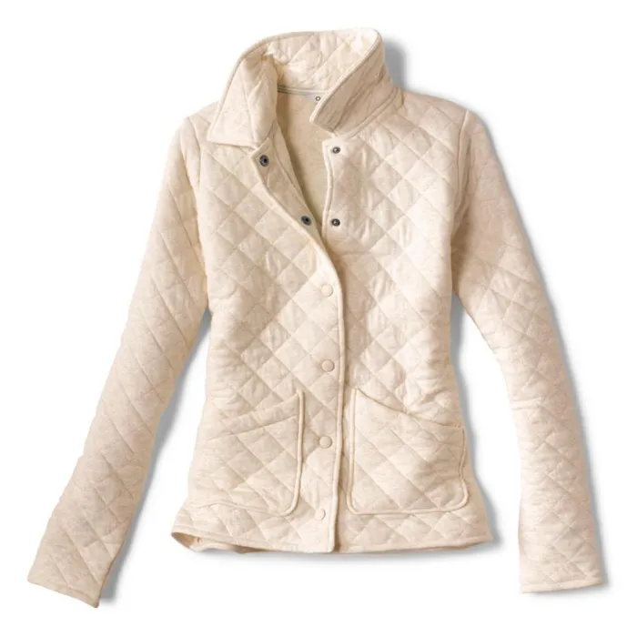 Shirts Women Orvis Quilted Sweatshirt Shirt Jacket Oatmeal Heather