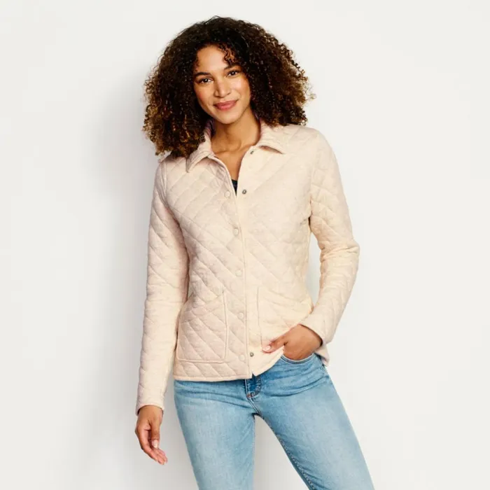 Shirts Women Orvis Quilted Sweatshirt Shirt Jacket Oatmeal Heather