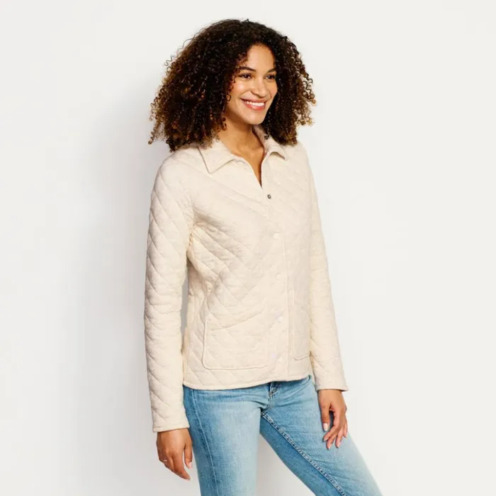 Shirts Women Orvis Quilted Sweatshirt Shirt Jacket Oatmeal Heather