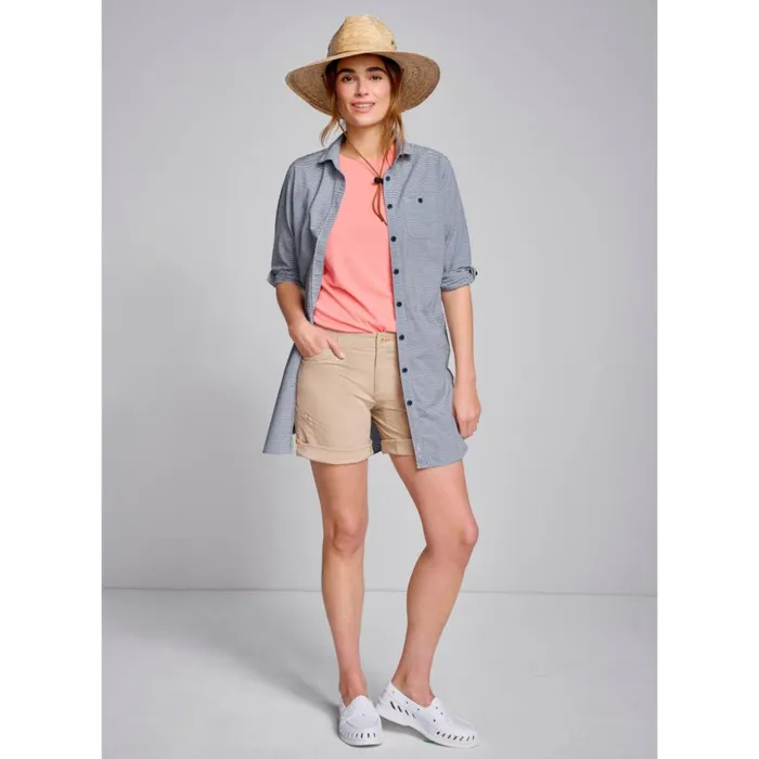 Shirts Women Orvis Surf Cast Tunic Blue Moon Cloud Mini Stripe