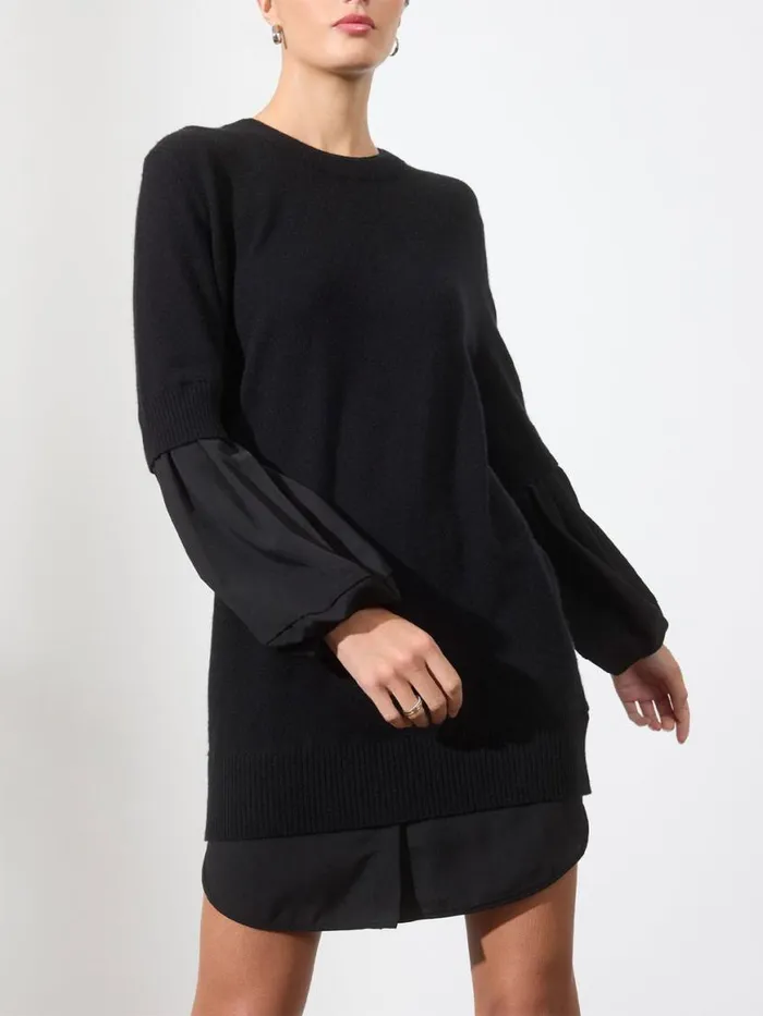Shop Brochu Walker Dresses The Ebella Layered Dress Black Onyx With Black Underlayer