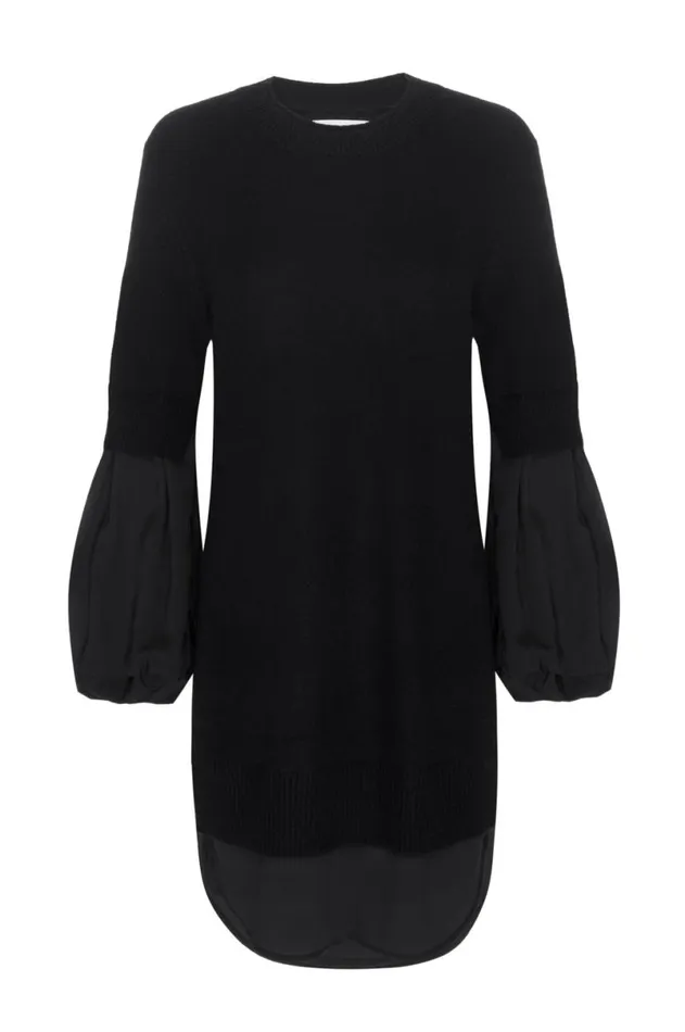Shop Brochu Walker Dresses The Ebella Layered Dress Black Onyx With Black Underlayer
