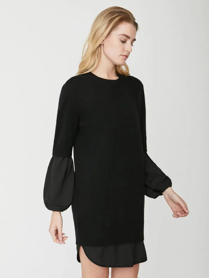 Shop Brochu Walker Dresses The Ebella Layered Dress Black Onyx With Black Underlayer