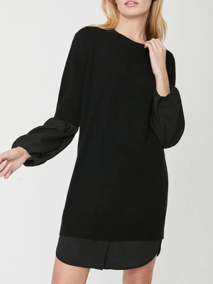 Shop Brochu Walker Dresses The Ebella Layered Dress Black Onyx With Black Underlayer