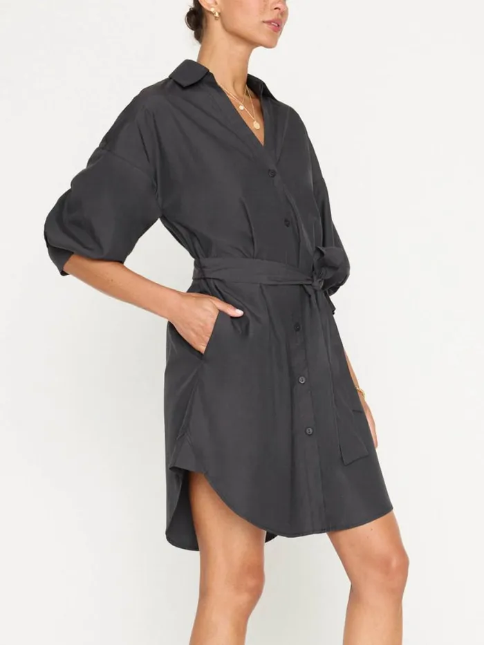 Shop Brochu Walker Dresses The Kate Belted Dress Washed Black