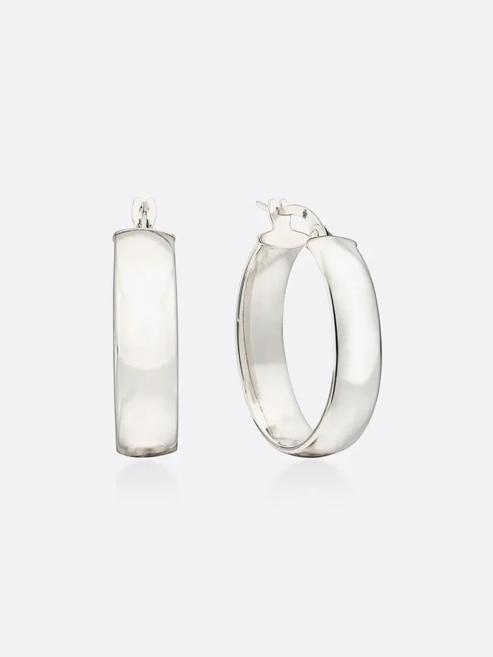 Shop Brochu Walker Fine Jewelry Icons White Gold Oval Hoop Earrings White Gold