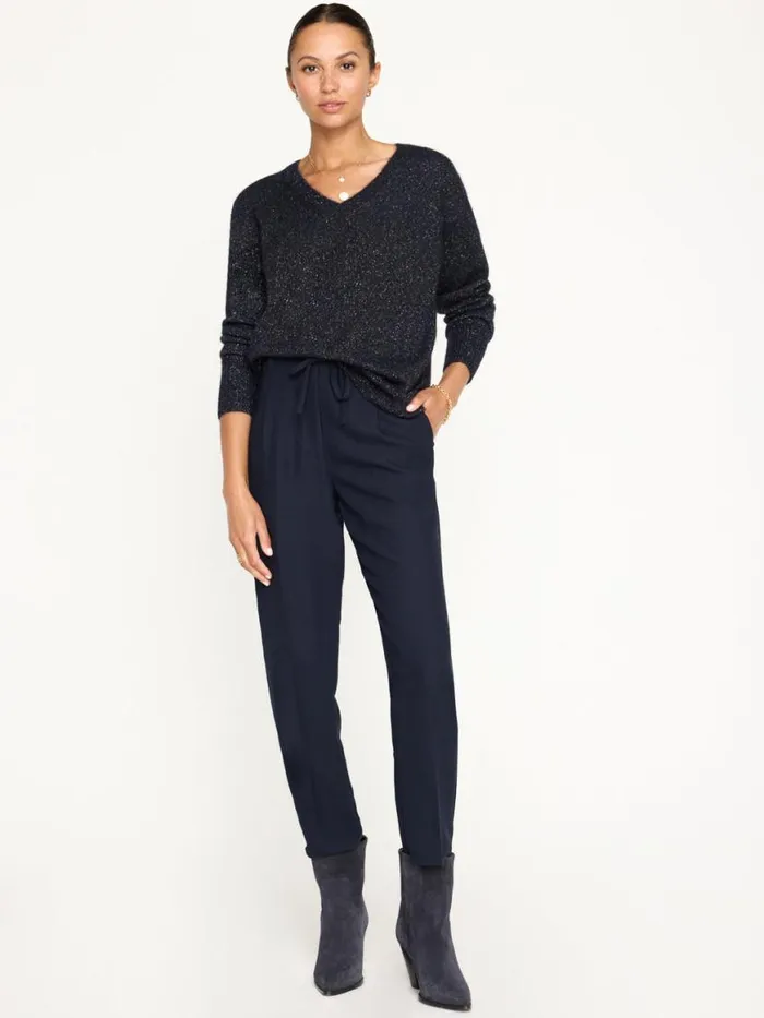 Shop Brochu Walker Sweaters The Allery VNeck Sweater Baltic Metallic