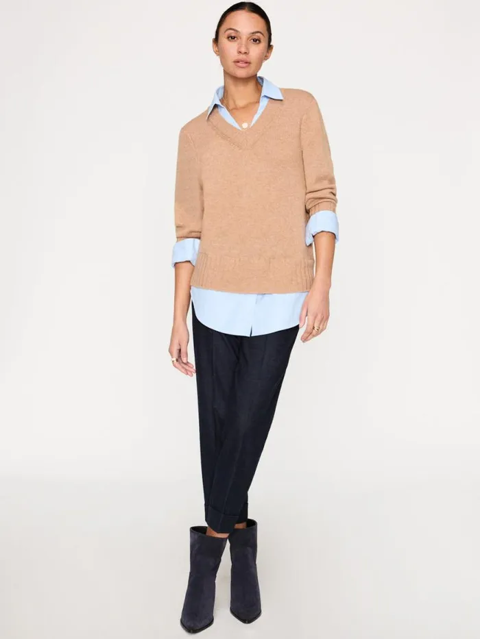 Shop Brochu Walker Sweaters The Arden Looker Camel Mlange With Oxford