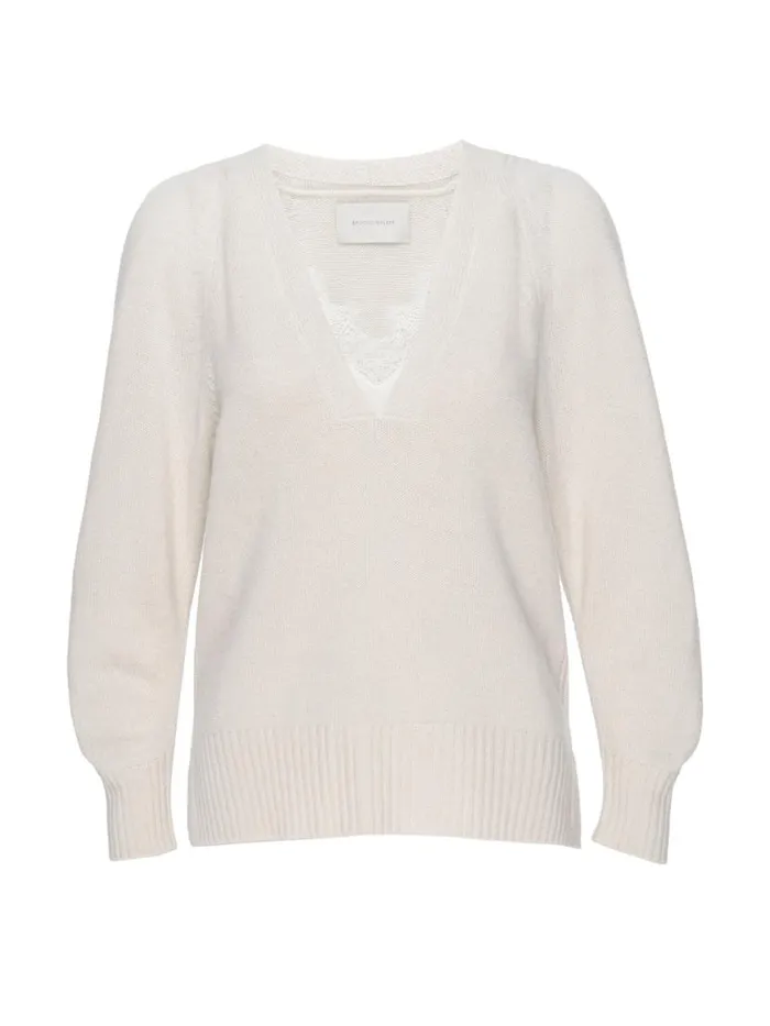 Shop Brochu Walker Sweaters The Ida Lace Vee Looker Ivory