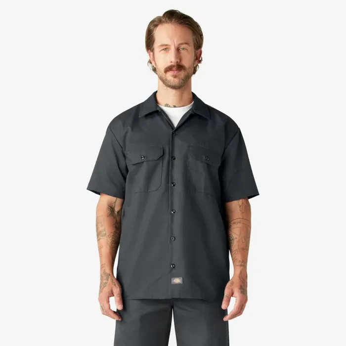 Short Sleeve Work Shirt Charcoal Gray Charcoal Gray ch Men Dickies Work Shirts Short Sleeve Work Shirt Charcoal Gray Charcoal Gray ch Men Dickies Work Shirts