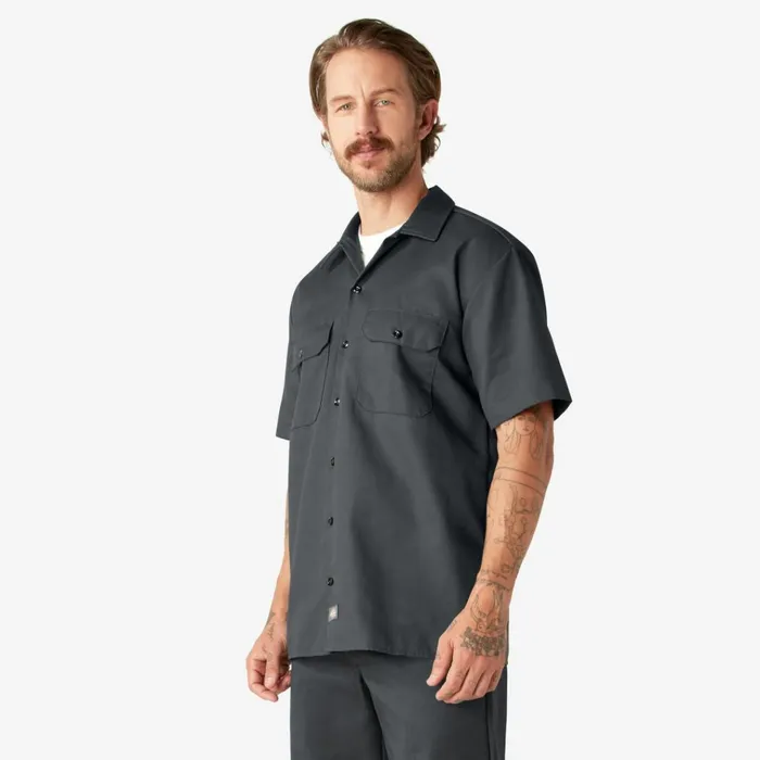 Short Sleeve Work Shirt Charcoal Gray Charcoal Gray ch Men Dickies Work Shirts Short Sleeve Work Shirt Charcoal Gray Charcoal Gray ch Men Dickies Work Shirts