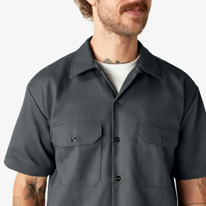 Short Sleeve Work Shirt Charcoal Gray Charcoal Gray ch Men Dickies Work Shirts Short Sleeve Work Shirt Charcoal Gray Charcoal Gray ch Men Dickies Work Shirts