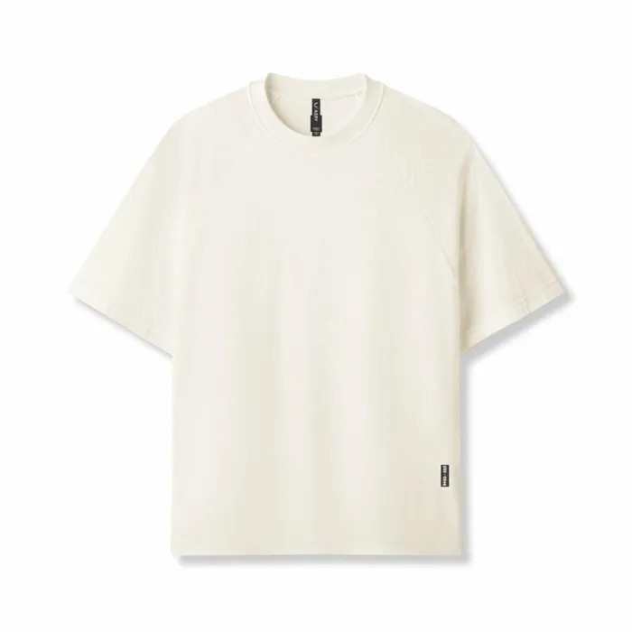 Short Sleeves Men ASRV Waffle Knit Oversized Tee Cream