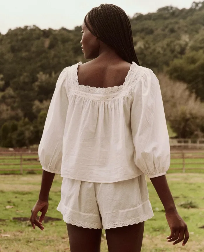 Sleep Tops Women The Great The Eyelet Button Sleep Top True White Sleep Tops Women The Great The Eyelet Button Sleep Top True White