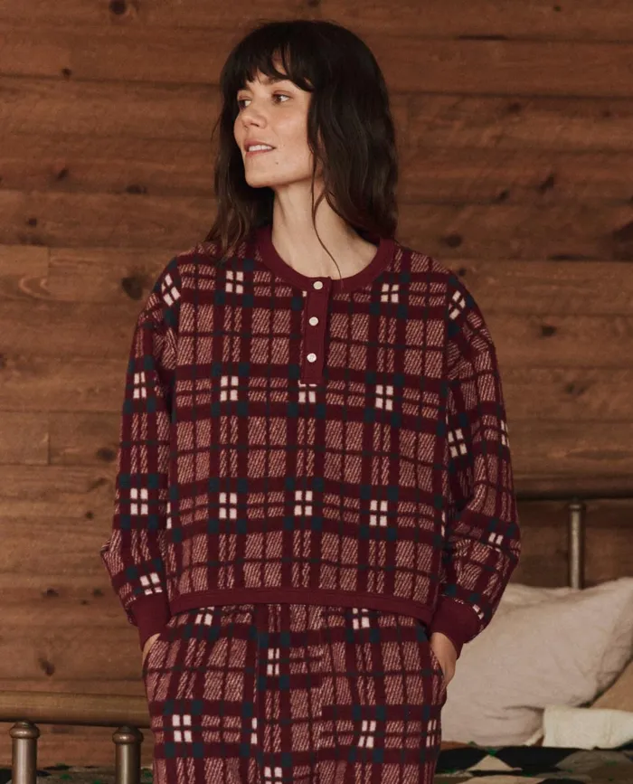 Sleep Tops Women The Great The Plush Fleece Henley Sleep Sweatshirt Fireside Plaid Sleep Tops Women The Great The Plush Fleece Henley Sleep Sweatshirt Fireside Plaid