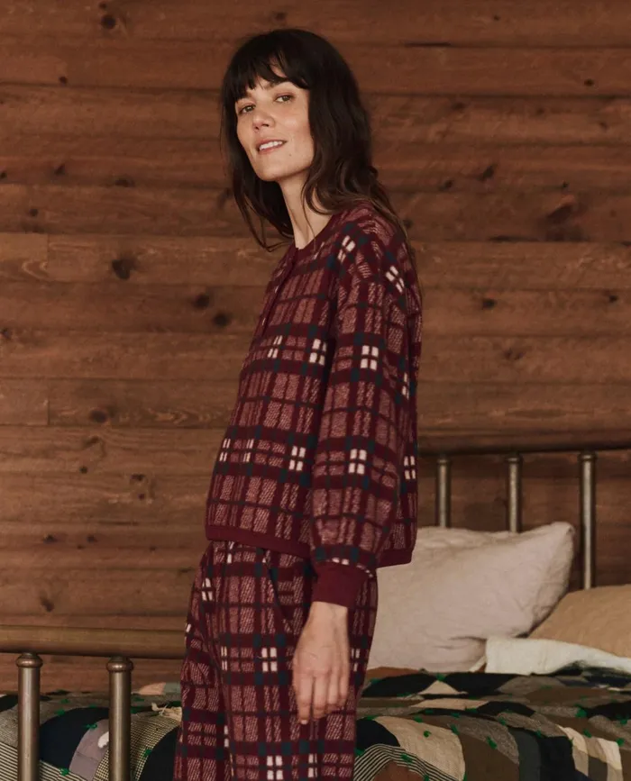 Sleep Tops Women The Great The Plush Fleece Henley Sleep Sweatshirt Fireside Plaid Sleep Tops Women The Great The Plush Fleece Henley Sleep Sweatshirt Fireside Plaid
