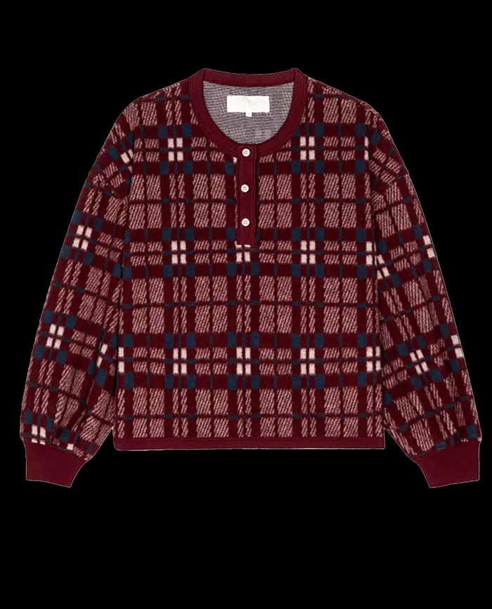 Sleep Tops Women The Great The Plush Fleece Henley Sleep Sweatshirt Fireside Plaid Sleep Tops Women The Great The Plush Fleece Henley Sleep Sweatshirt Fireside Plaid