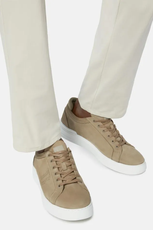 Sneakers Men Boggi Milano Brown Nubuck Leather Trainers With Logo Brown Sneakers Men Boggi Milano Brown Nubuck Leather Trainers With Logo Brown